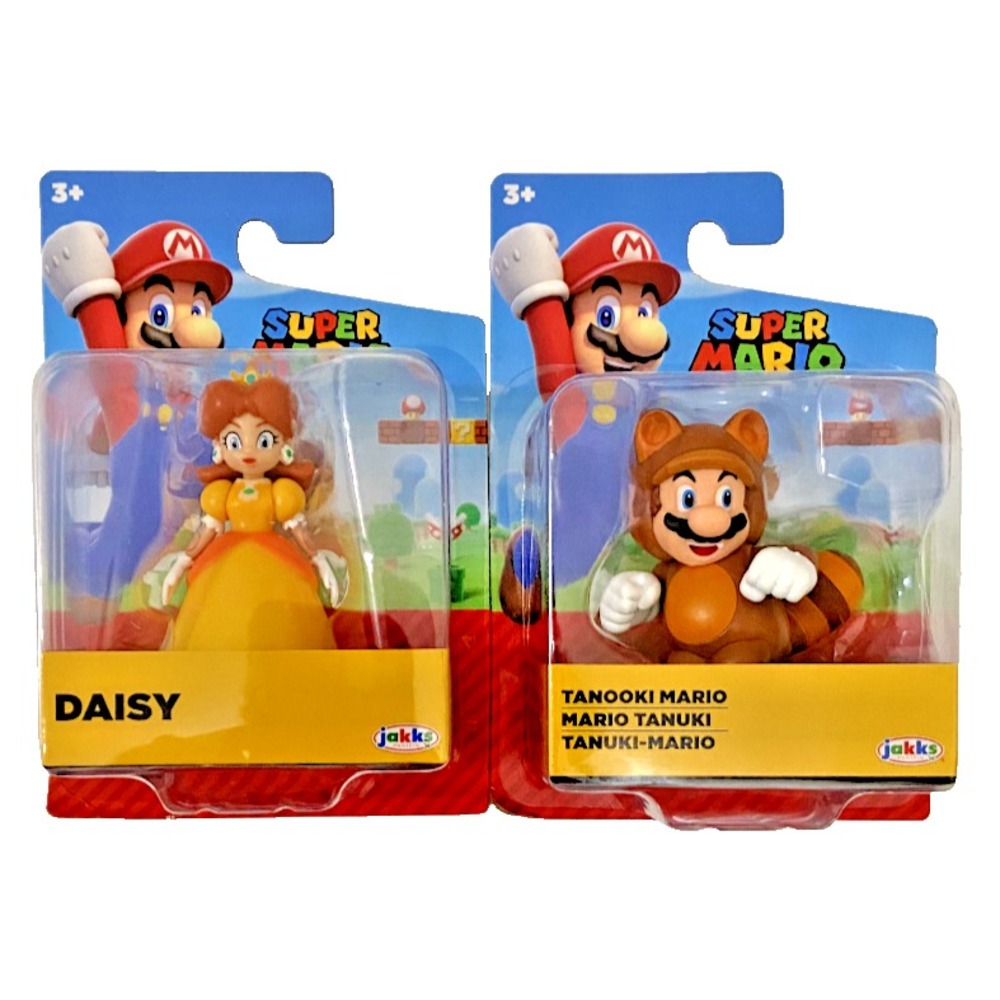 DAISY & TANOOKI MARIO Super Mario Jakks Pacific 2.5" Figures‎